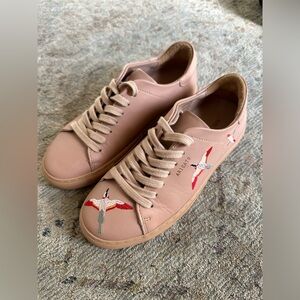AXEL ARIGATO Clean 90 Bird Embroidery Sneakers, Pale Pink, size US 6.5/EU 37